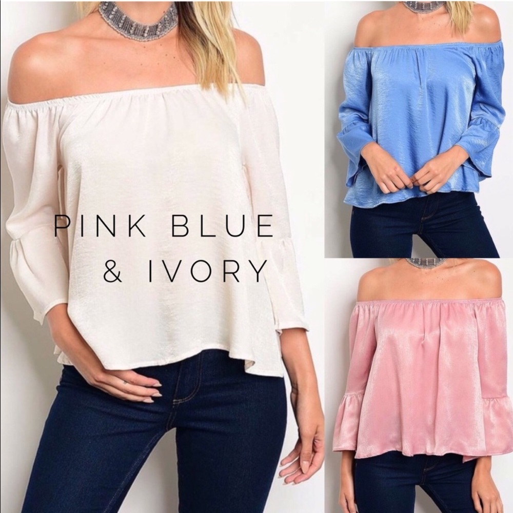 New! Off The Shoulder Silky Blouse